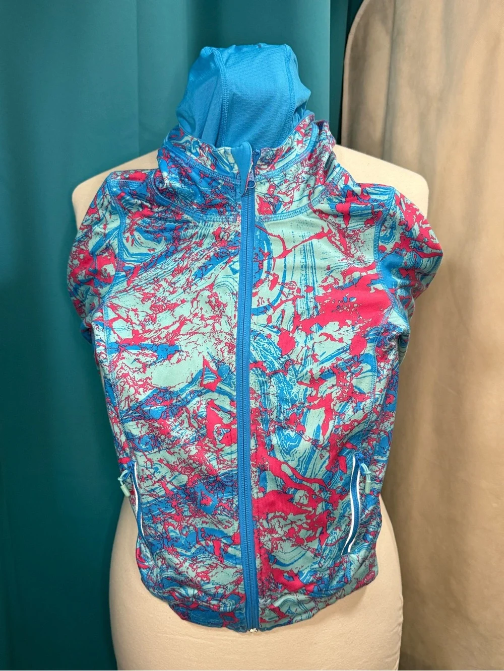 vivva by lululemon One Two Punch Reversible Jacket | Girls Sz 4 | Blue Tropics
